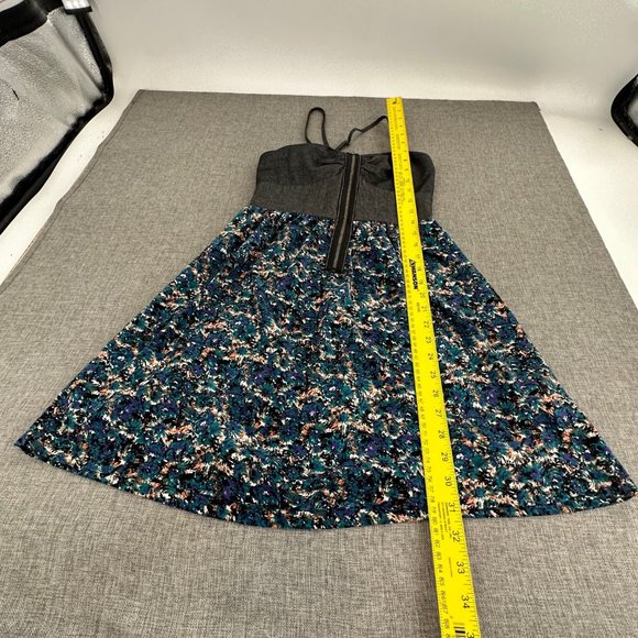 Johnny Martin Dress Spaghetti Straps Zipper Front Gray Teal Blue Small‎ Stretch - Picture 5 of 15